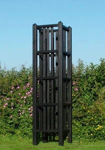 Large Tower Obelisk painted Black Ash by Cuprinol Garden Shades