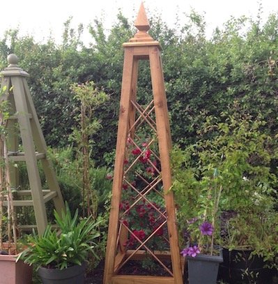 Oak Spire Obelisk with Copper Trellis