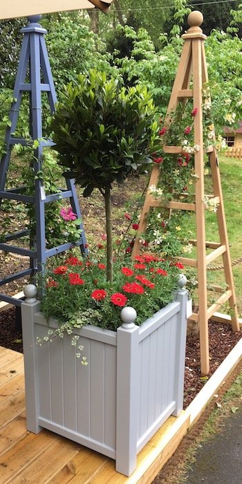 Versailles Style Wooden Garden Planter made from Accoya and painted Manor House Grey