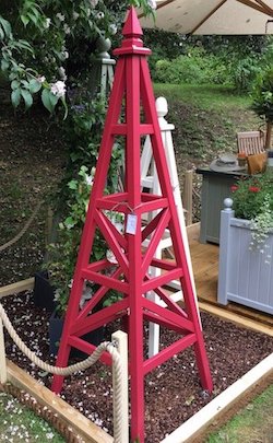 The Chelsea Star Obelisk - registered design 6026276 - painted Rectory Red by Farrow & Ball